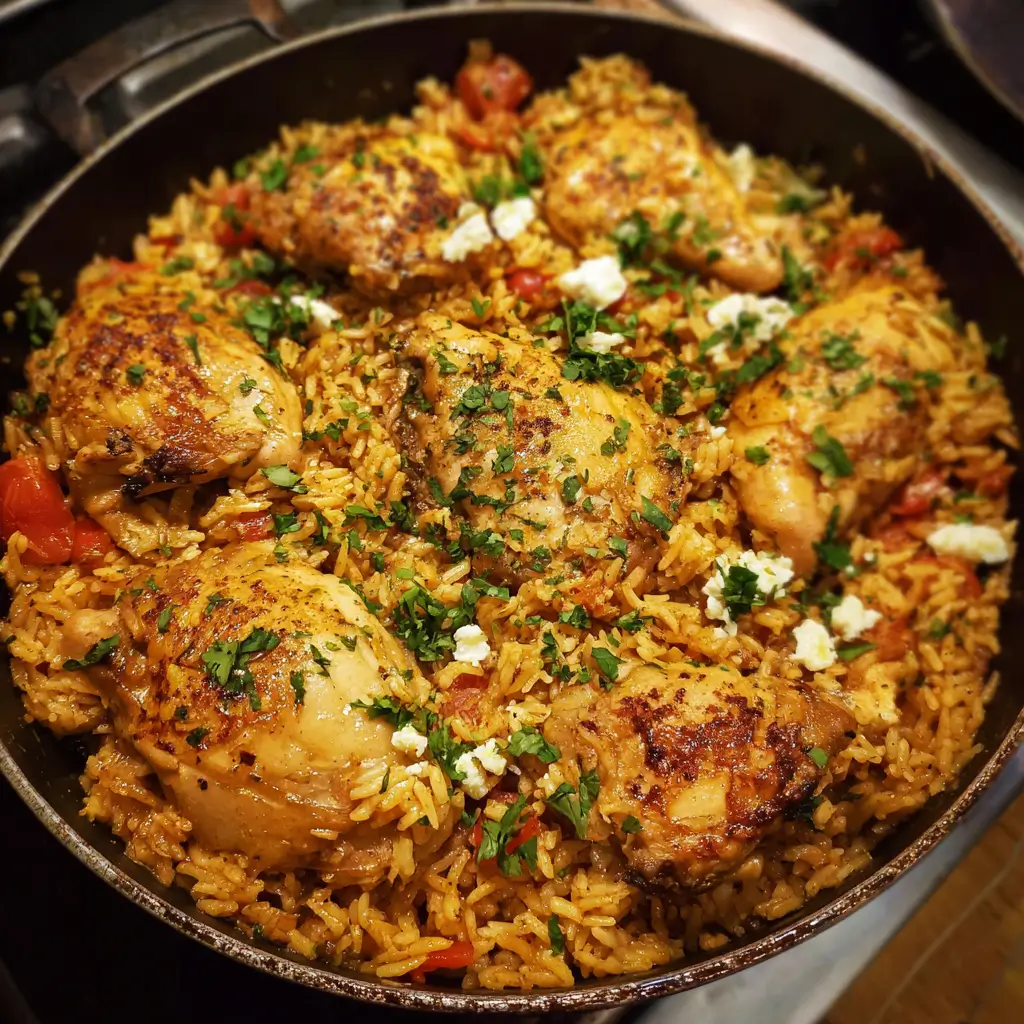 One Pot Greek Chicken and Rice