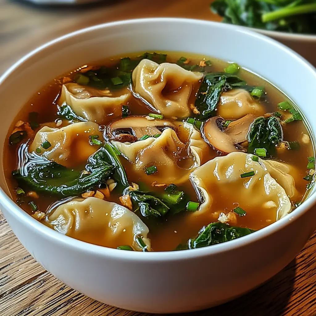 Potsticker Soup with Mushrooms & Bok Choy