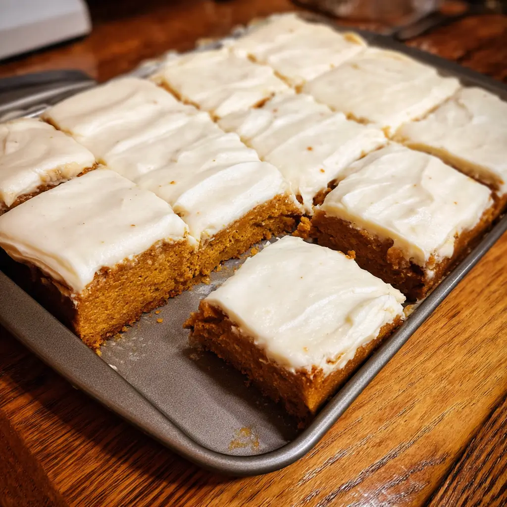 Pumpkin Bars with Cream Cheese Frosting