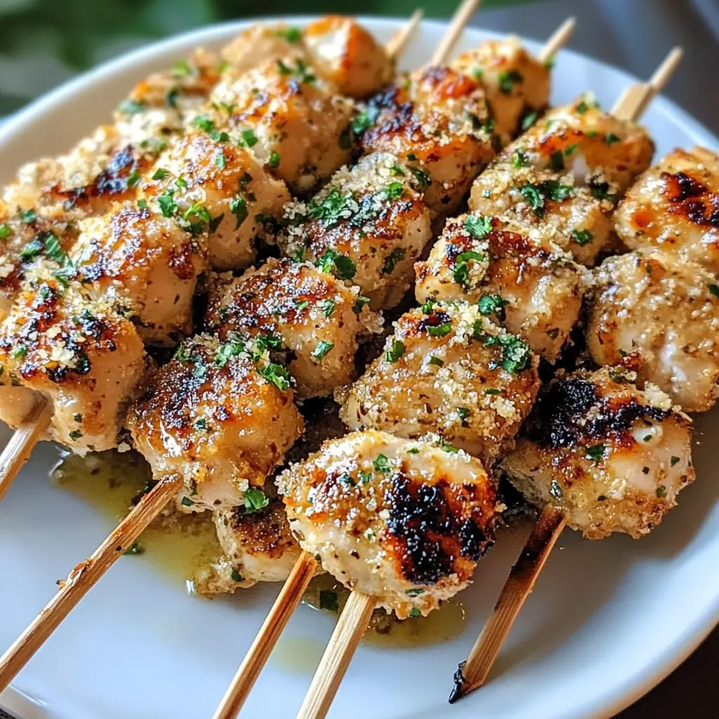 Ranch Garlic Parmesan Chicken Skewers