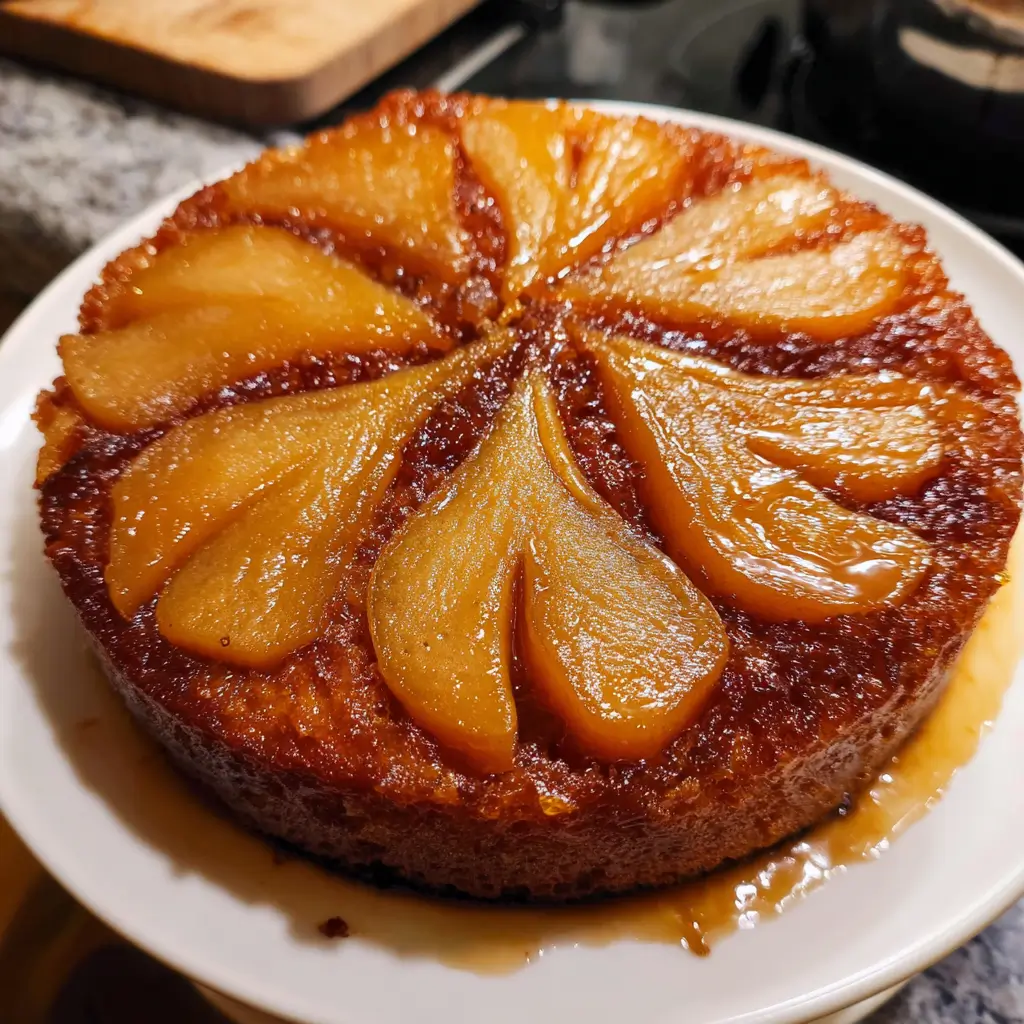 Spiced Pear Upside Down Cake Recipe