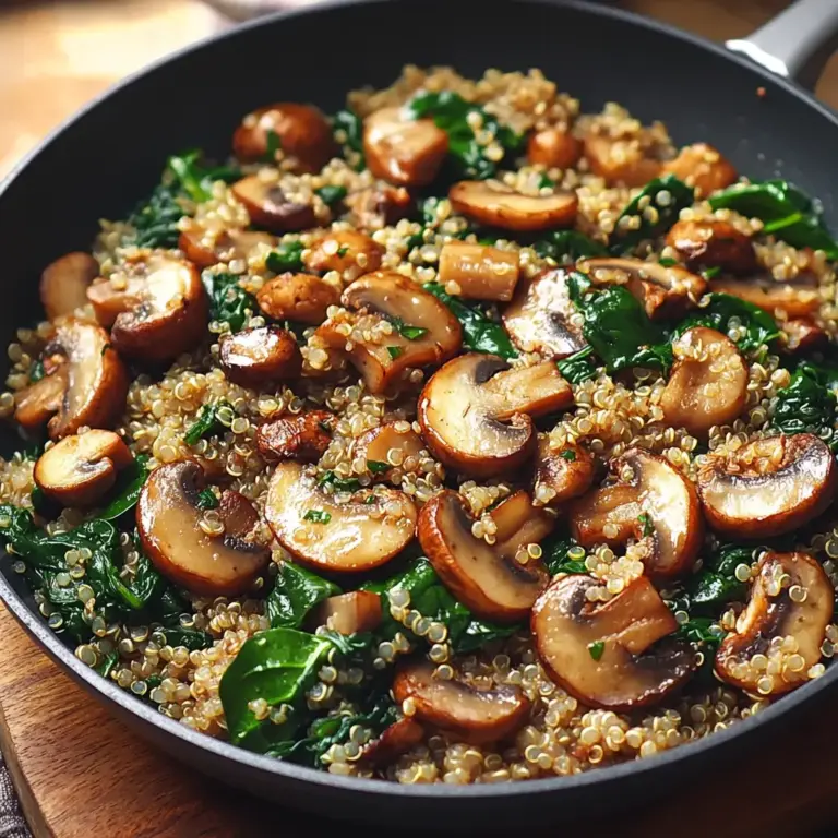 Spinach Mushroom Quinoa Skillet