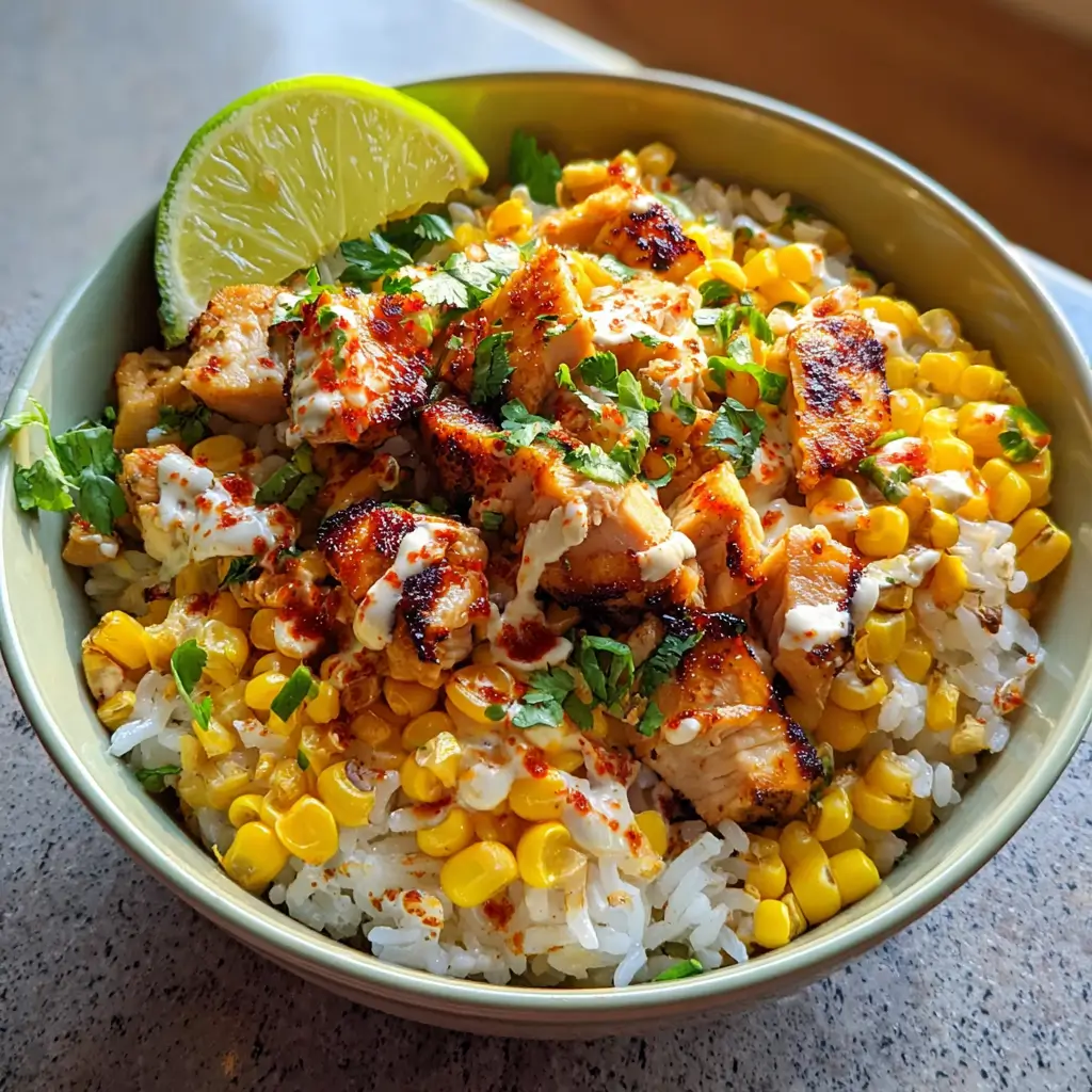 Street Corn Chicken Rice Bowls