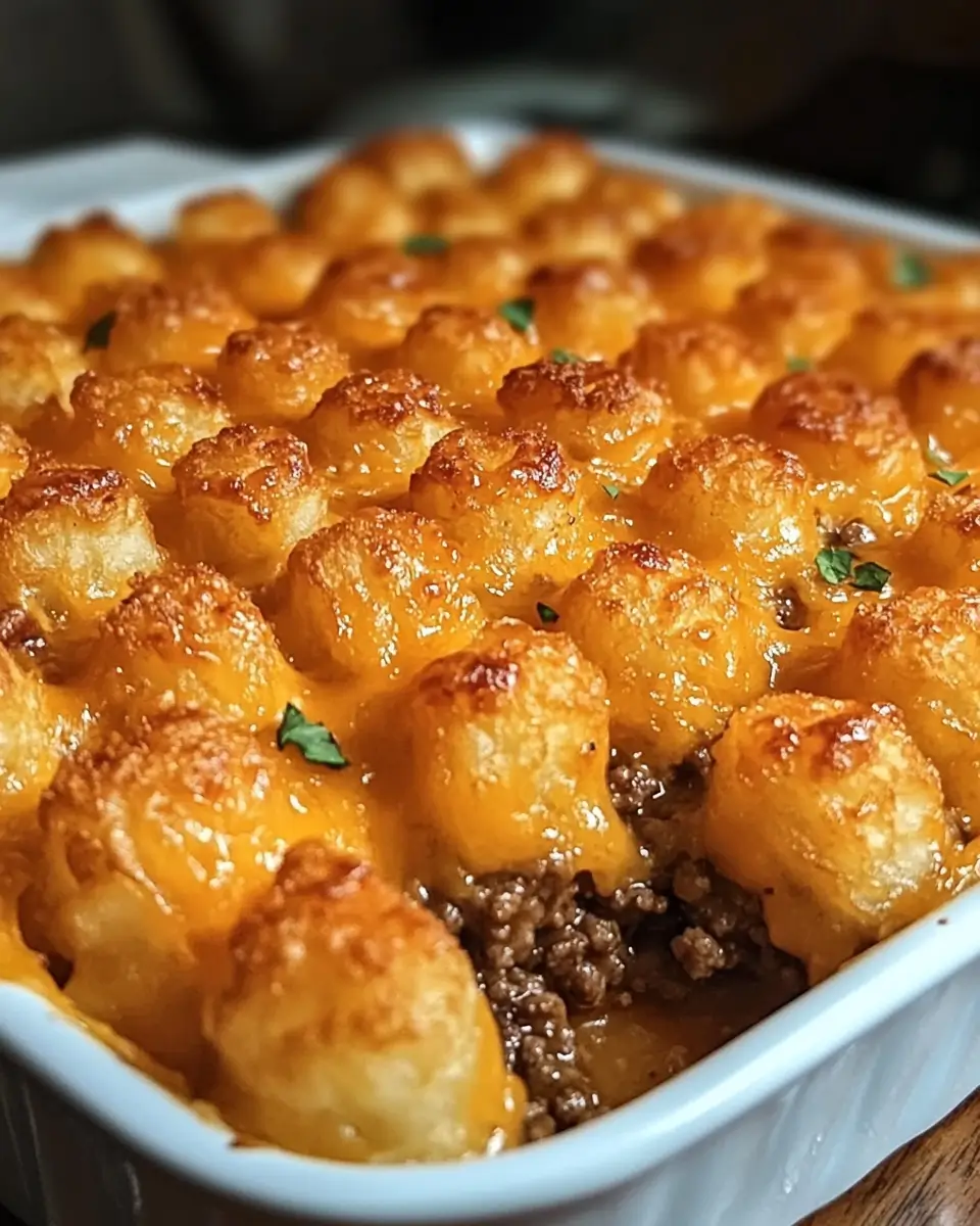 Tater Tot Casserole with Ground Beef