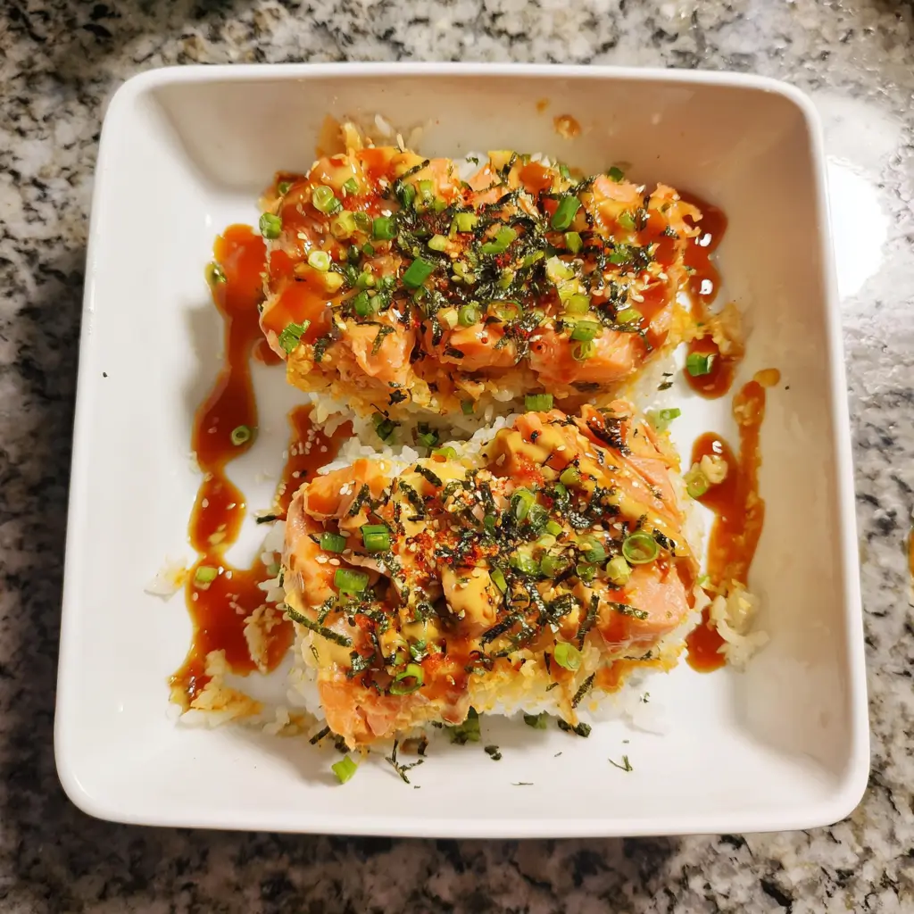 Teriyaki Salmon Sushi Bake for Two