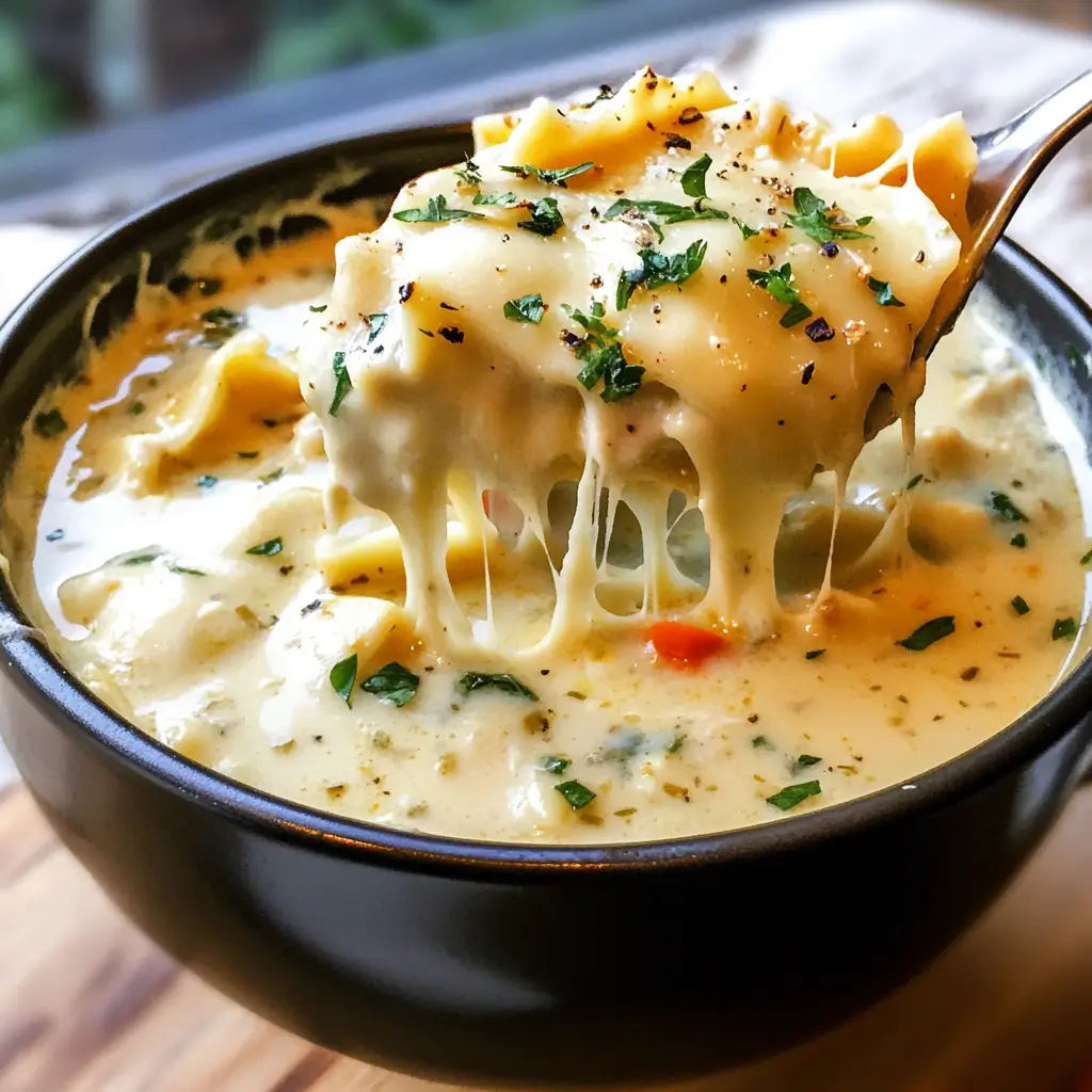 White Chicken Lasagna Soup