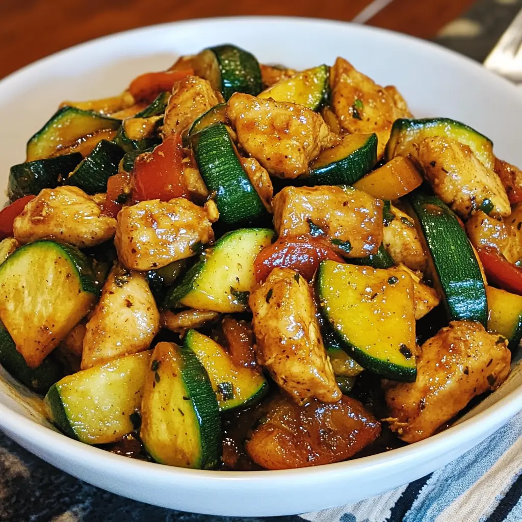Zucchini Chicken Stir Fry in the Air Fryer