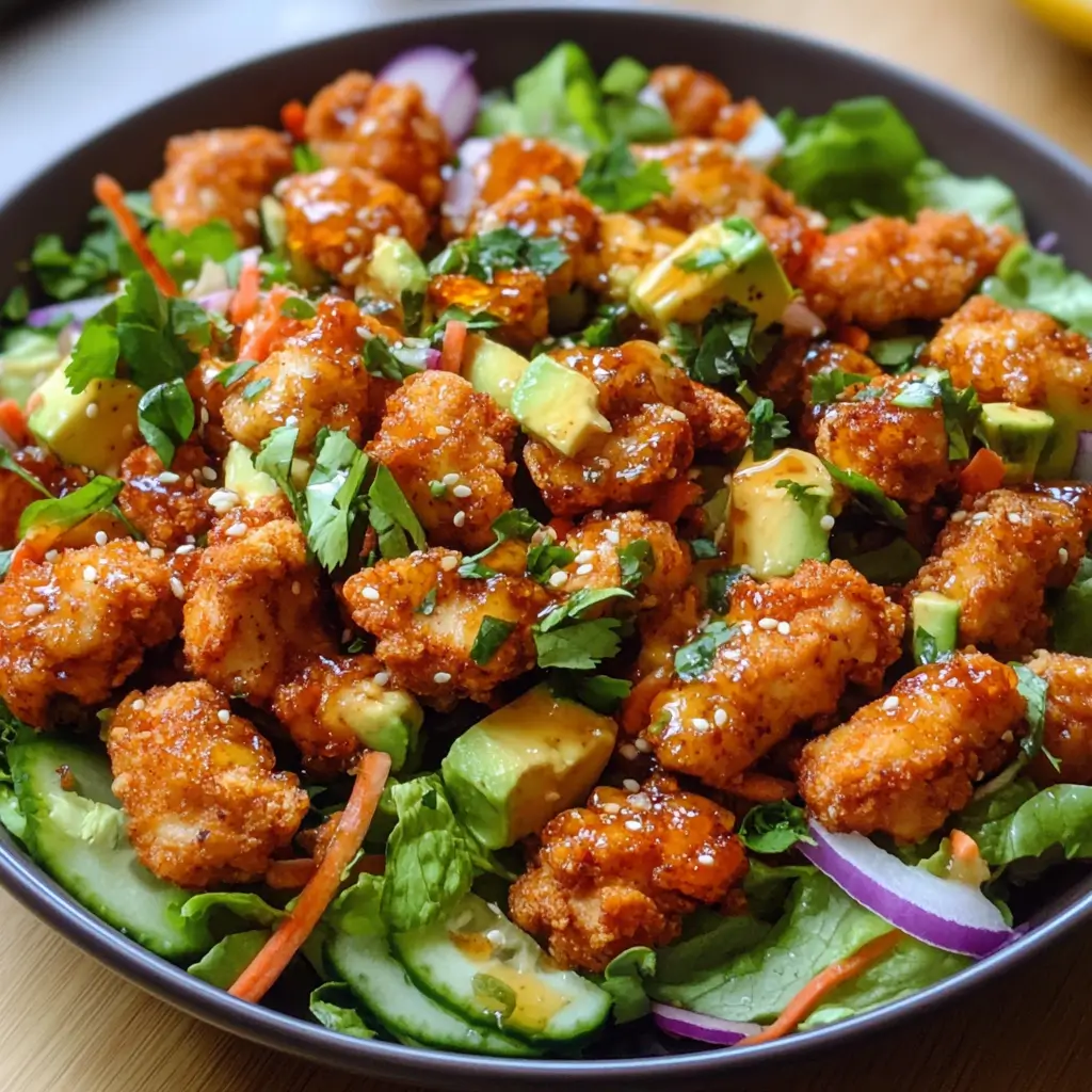Crispy Hot Honey Chicken Salad