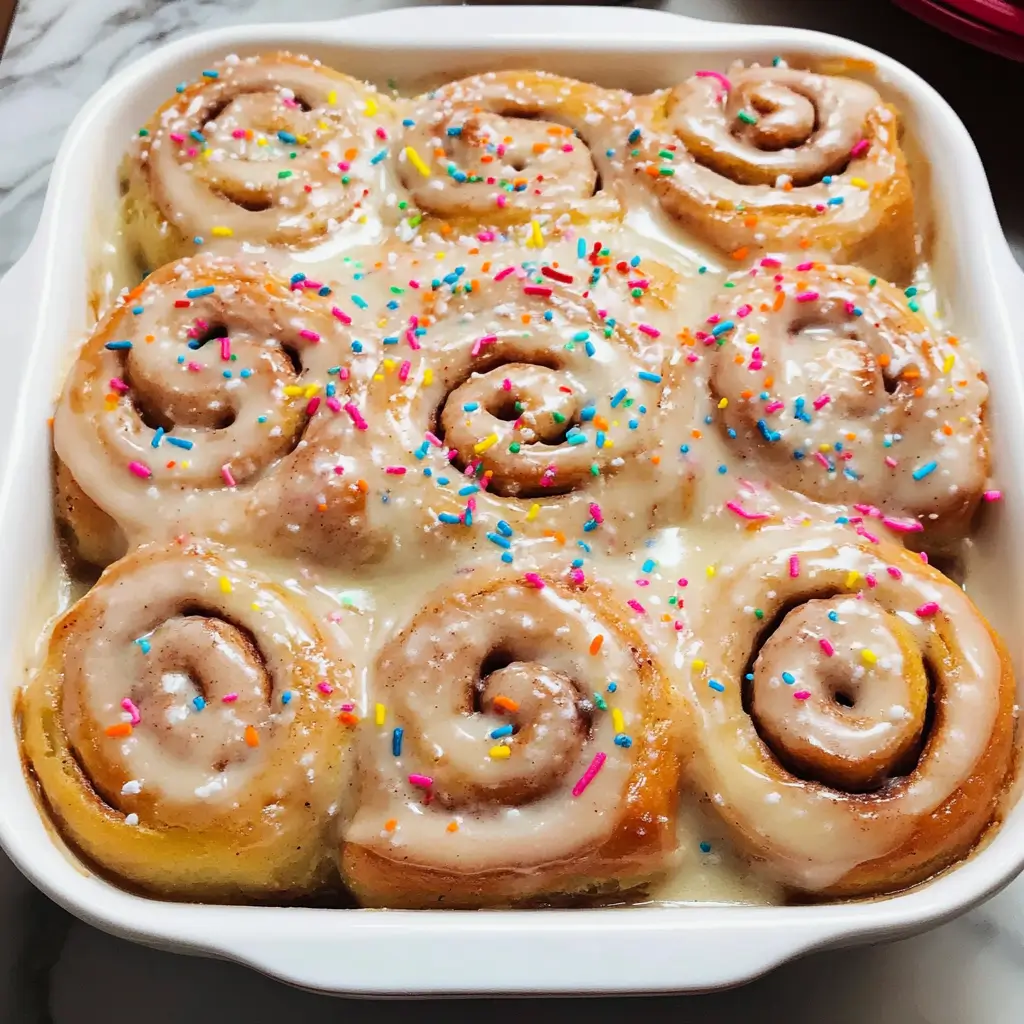 Birthday Cake Cinnamon Rolls