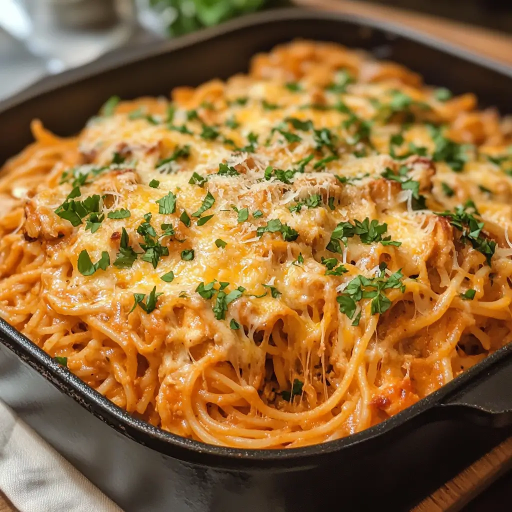 Cheesy Mexican Chicken Spaghetti