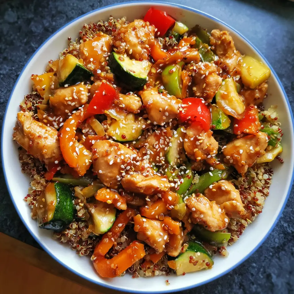 Chicken and Vegetable Stir Fry Quinoa Bowls