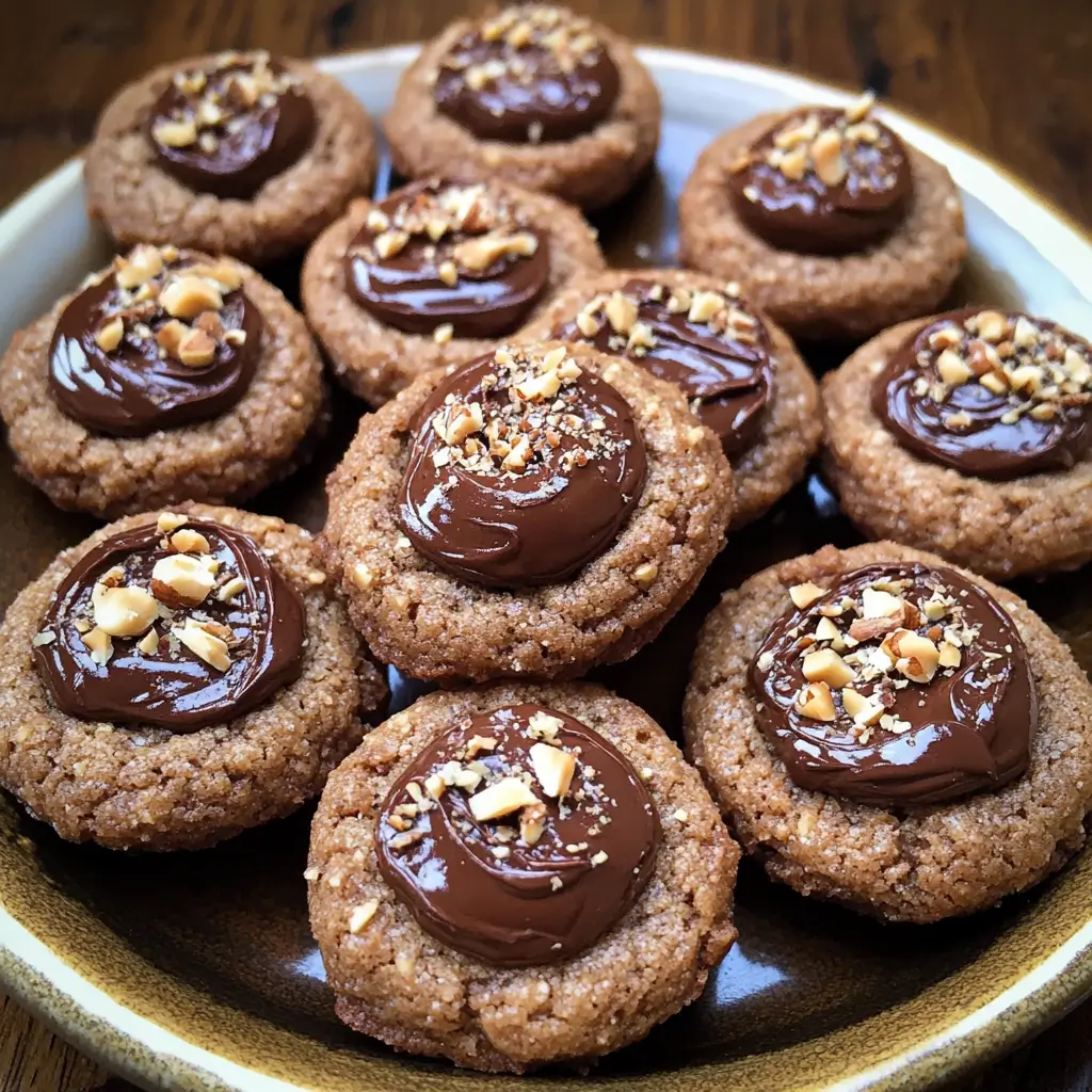 Chocolate Hazelnut Thumbprint Cookies