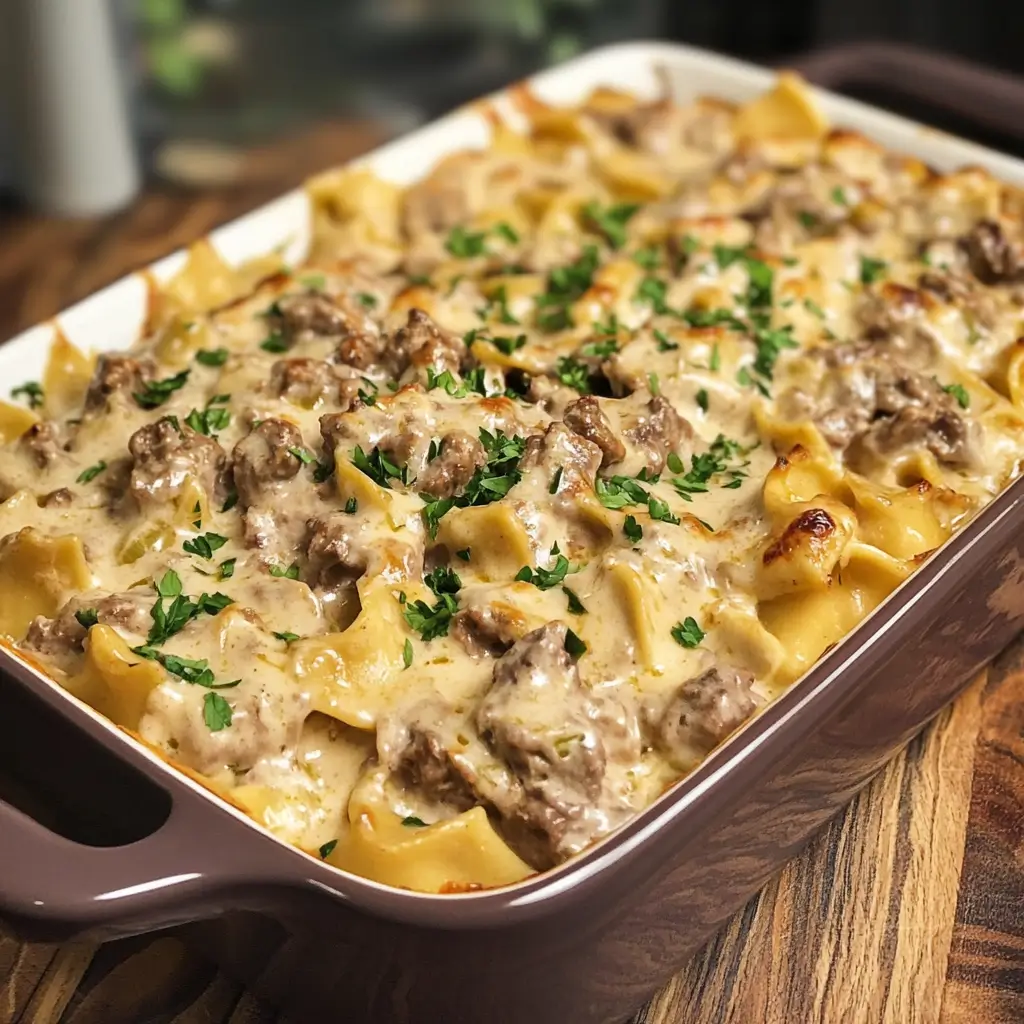 Creamy Beef Stroganoff Casserole
