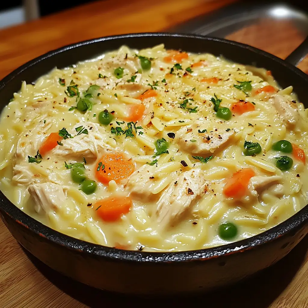 Creamy Chicken Pot Pie Orzo