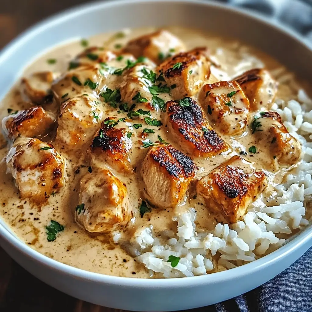 Creamy Smothered Chicken and Rice Delight