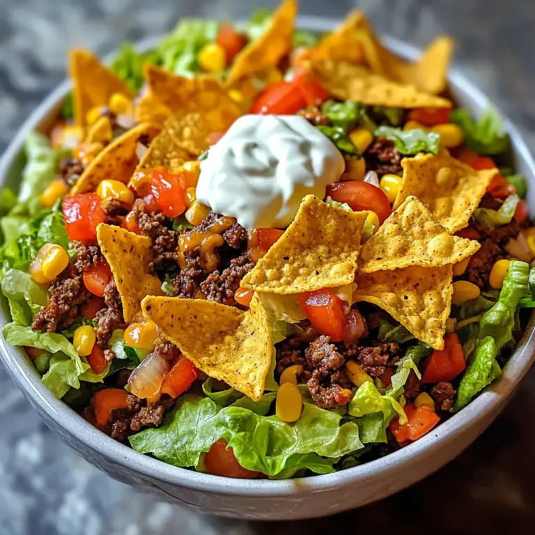 Dorito Taco Salad with Crunchy Nachos and Beef