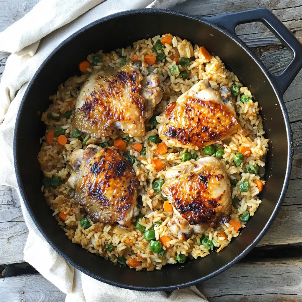 Dutch Oven Boneless Chicken Thighs and Rice