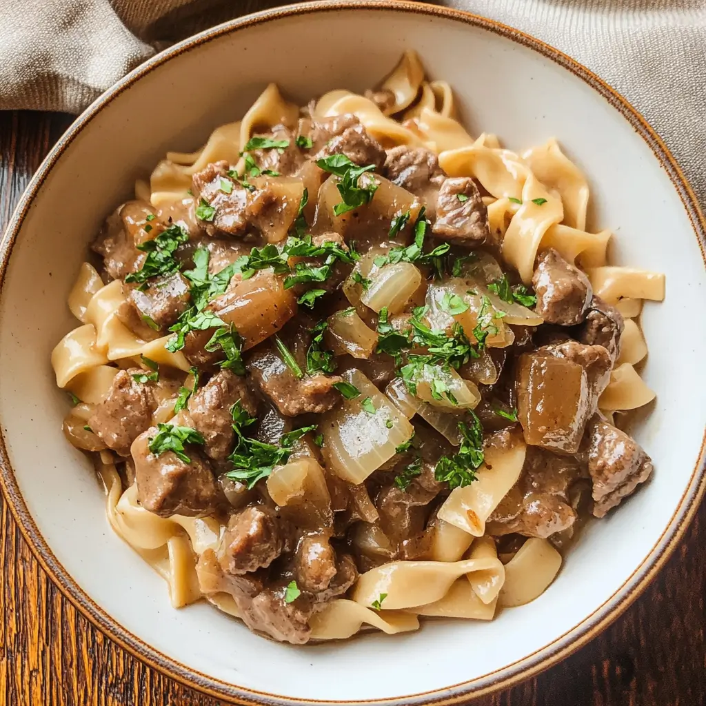 French Onion Beef and Noodles