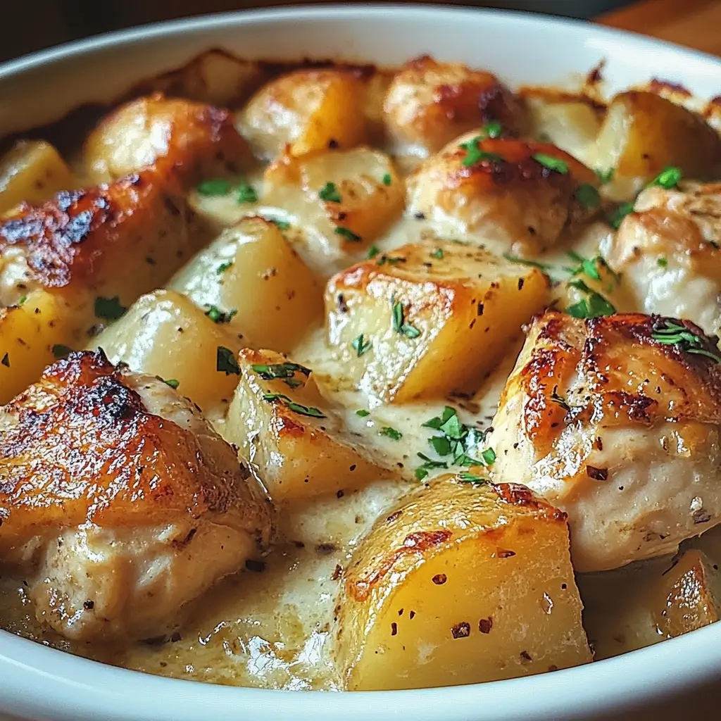 Garlic Parmesan Crockpot Chicken and Potatoes
