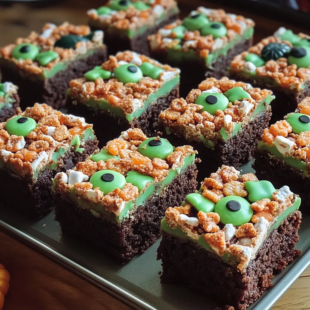 Halloween Crispy Treat Brownies