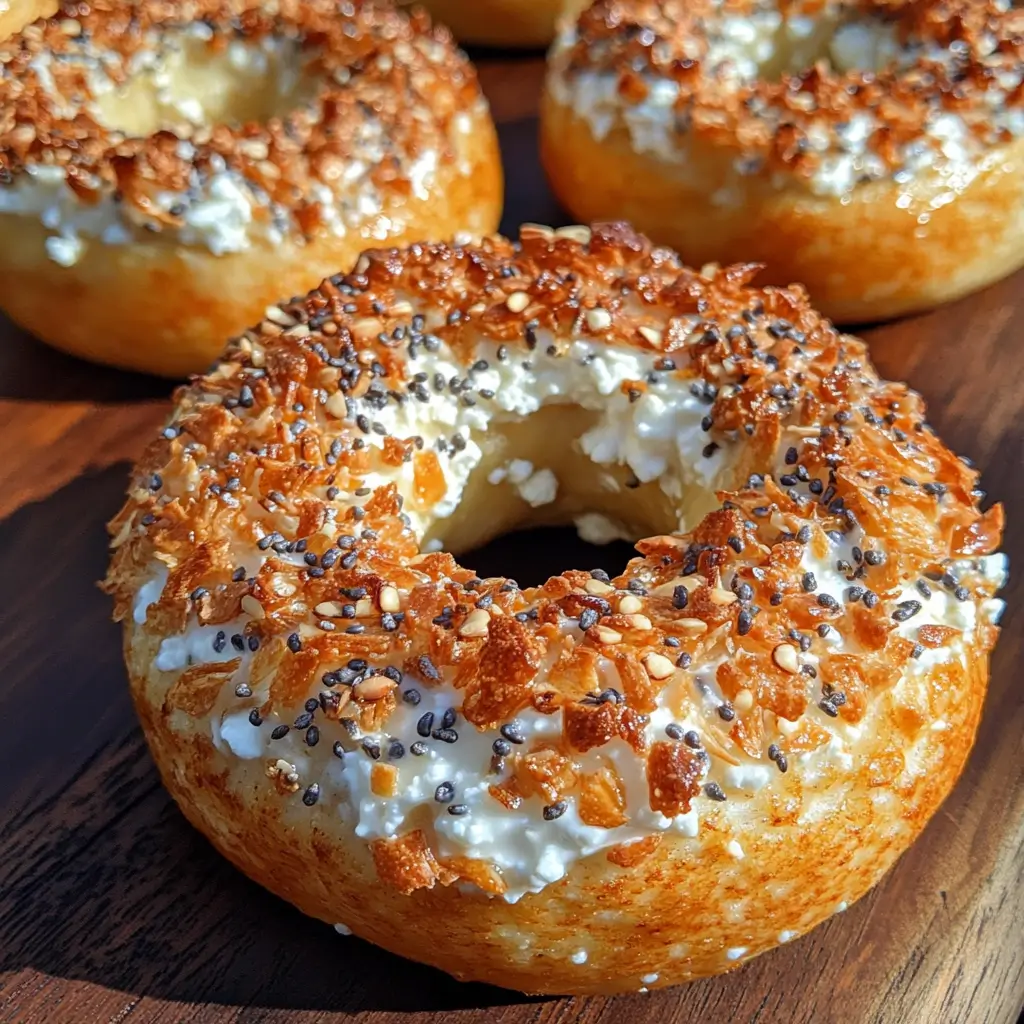 High Protein Bagels with Cottage Cheese
