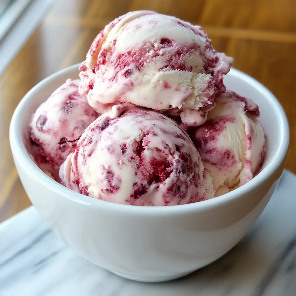 Homemade Raspberry Swirl Ice Cream Recipe