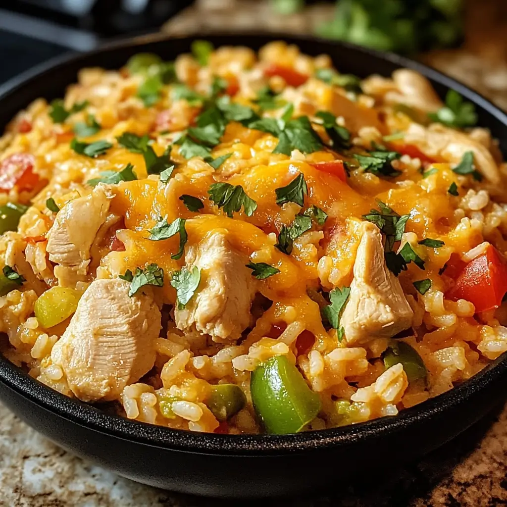 Mexican Chicken and Rice with Queso