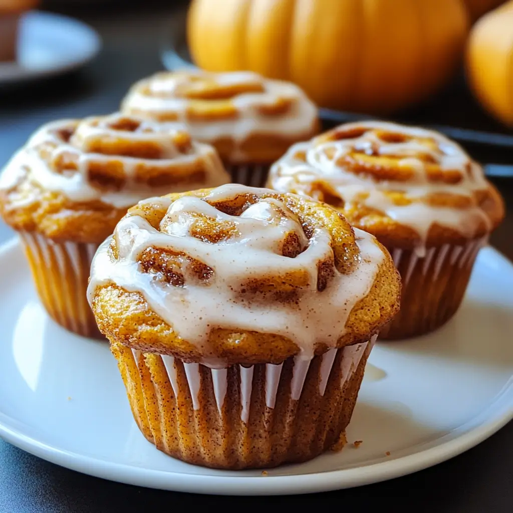 Pumpkin Cinnamon Roll Muffins