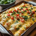 Queso Chicken Enchiladas Bake
