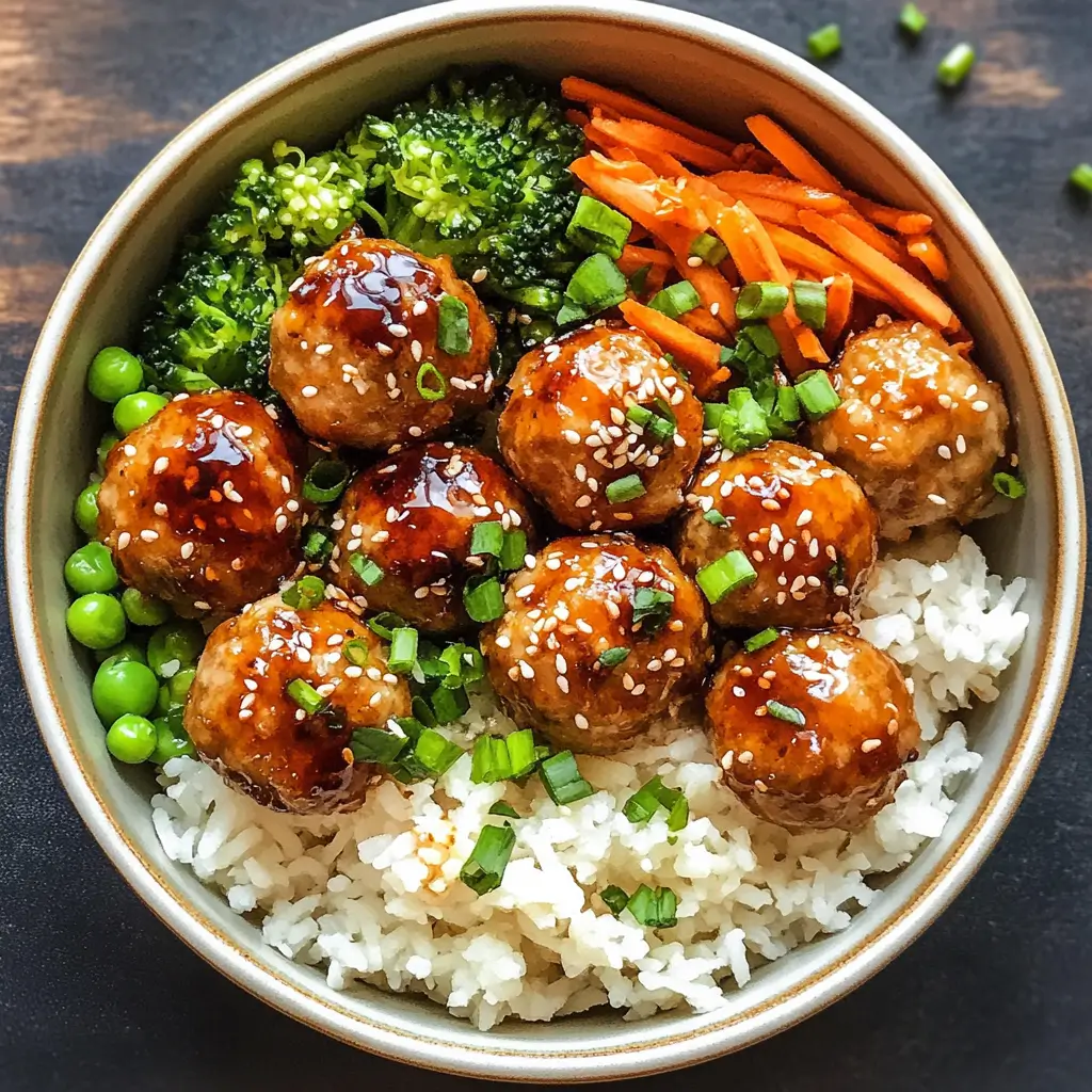 Sesame Chicken Meatball Bowls