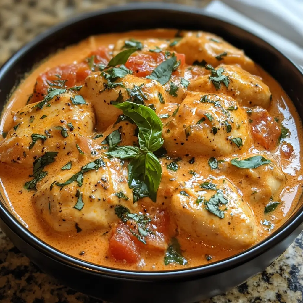 Slow Cooker Creamy Tomato Basil Chicken Breast