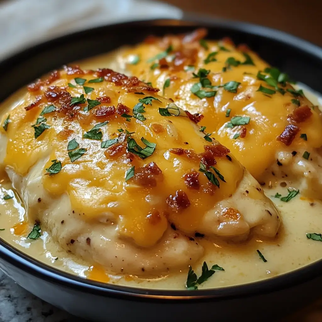 Smothered Cheesy Sour Cream Chicken