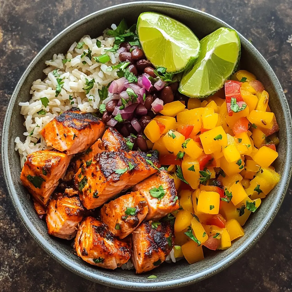 Southwest Salmon Rice Bowls