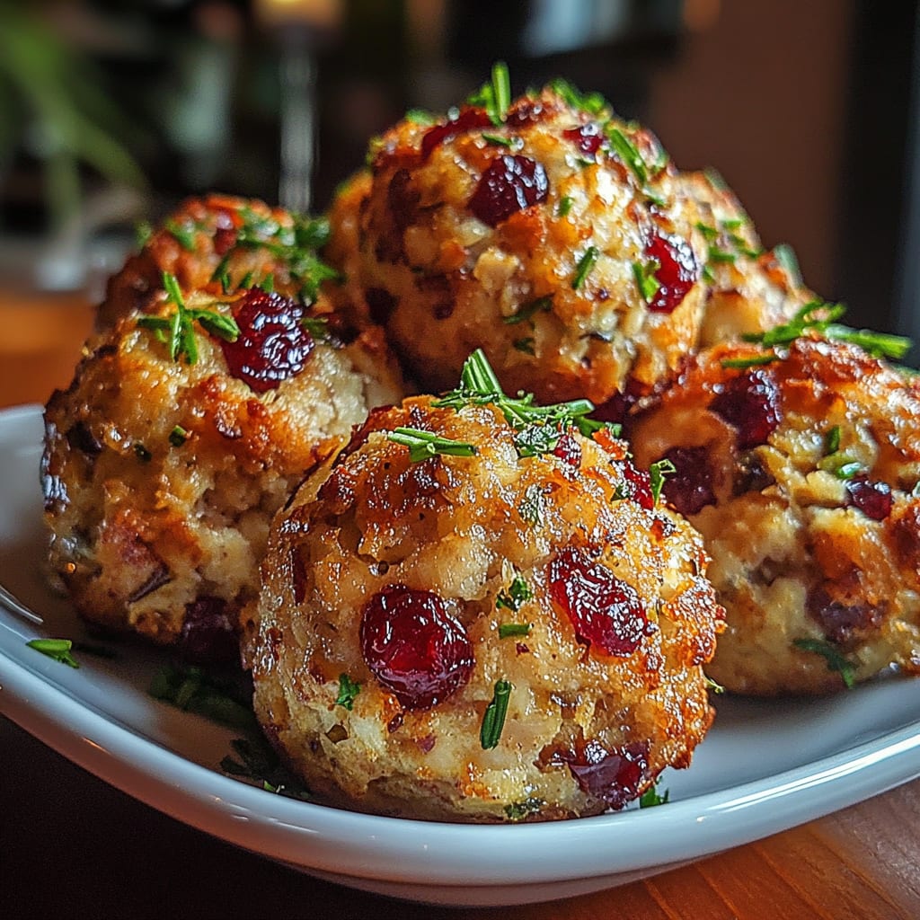 Cranberry and Turkey Stuffing Balls