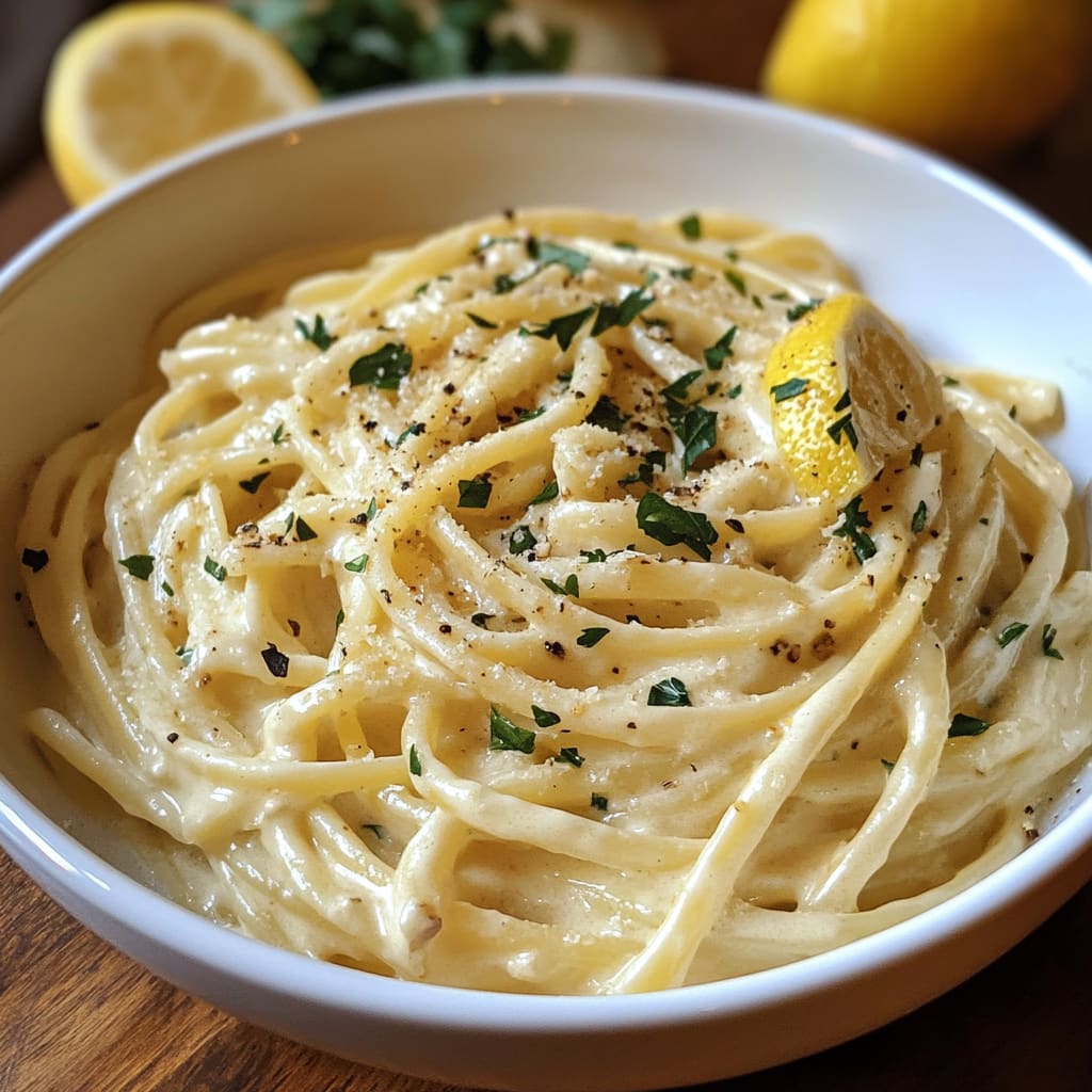 Creamy Lemon Garlic Pasta Recipe