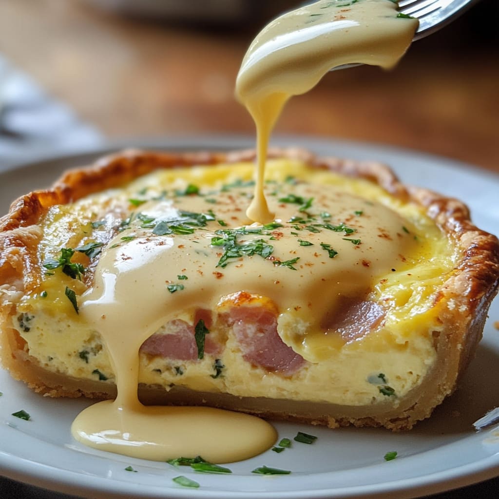 Eggs Benedict Quiche with Hollandaise Sauce