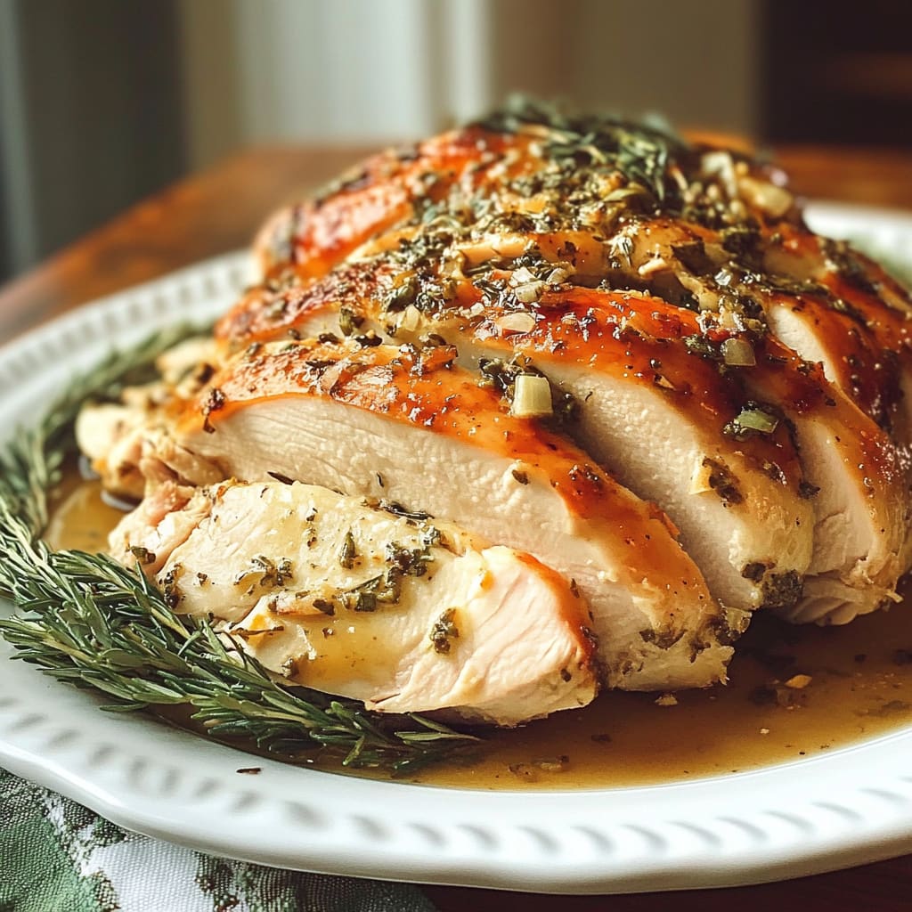 Garlic Herb Butter SLOW COOKER Turkey Breast