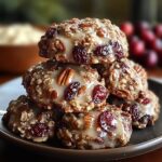 No-Bake Cranberry Pecan Praline Cookies