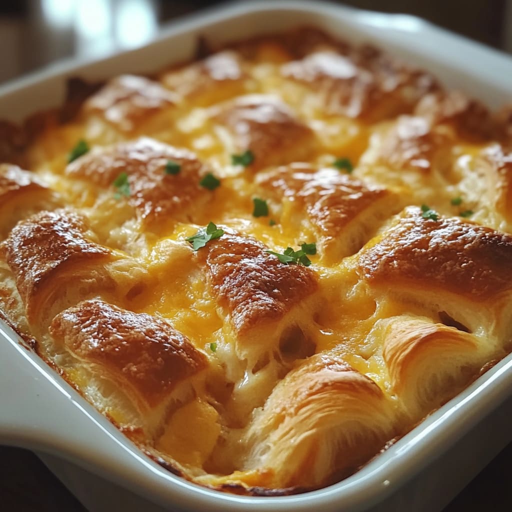 Overnight Croissant Breakfast Casserole