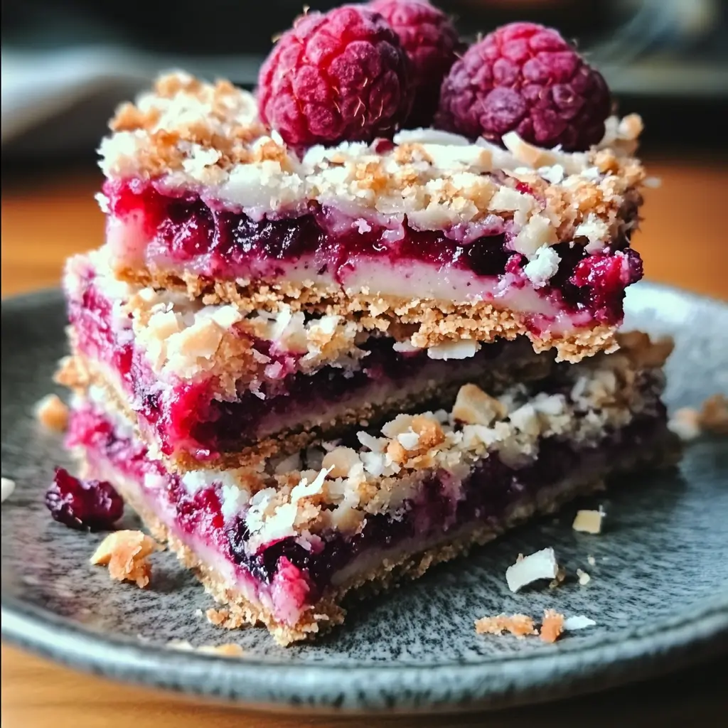 Raspberry Coconut Magic Bars