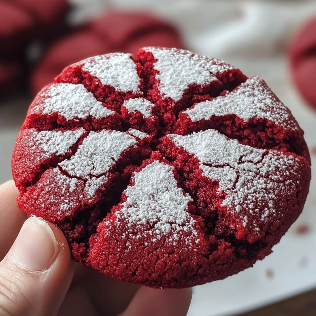 Red Velvet Crinkle Cookie