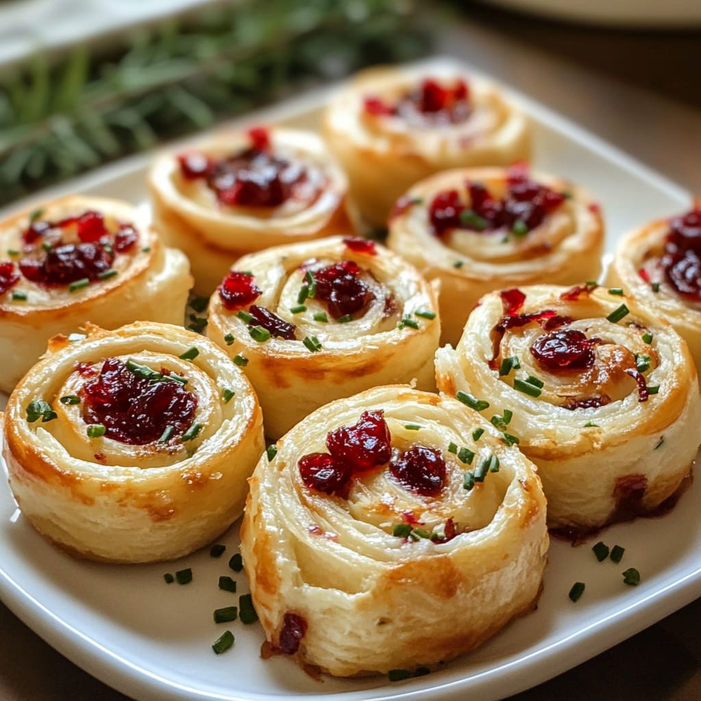 Savory Christmas Cranberry Roll Ups