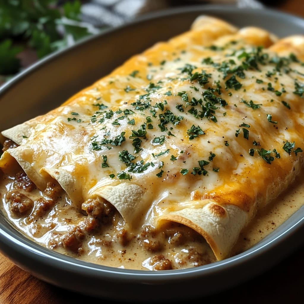 Southern Breakfast Enchiladas with Sausage Gravy