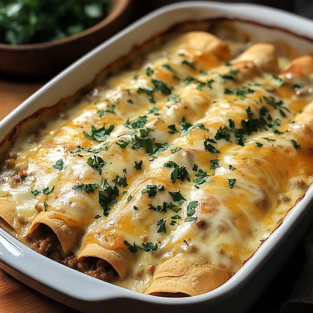 Southern Breakfast Enchiladas with Sausage Gravy
