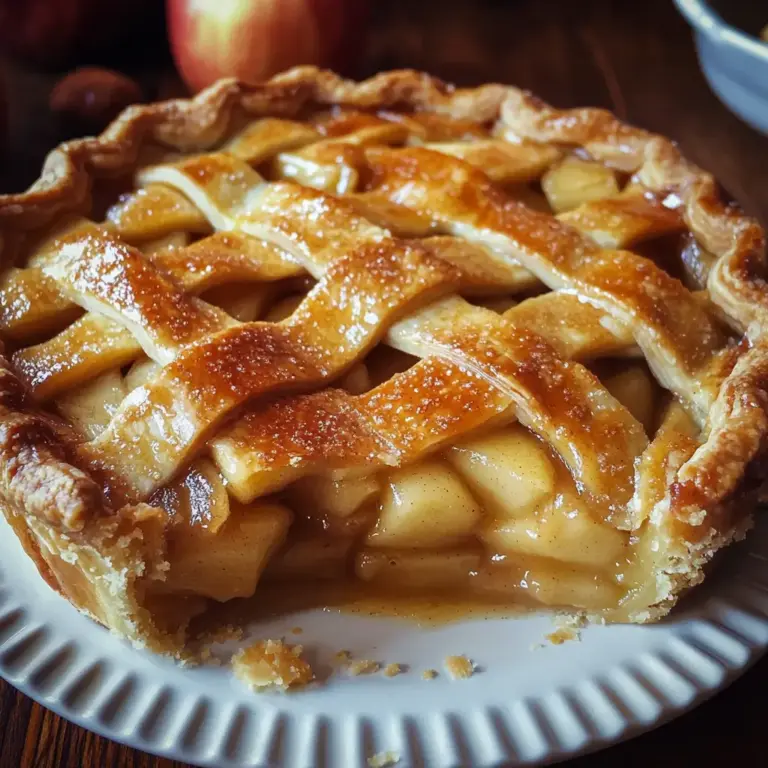 Toffee Apple Pie with Vanilla Custard