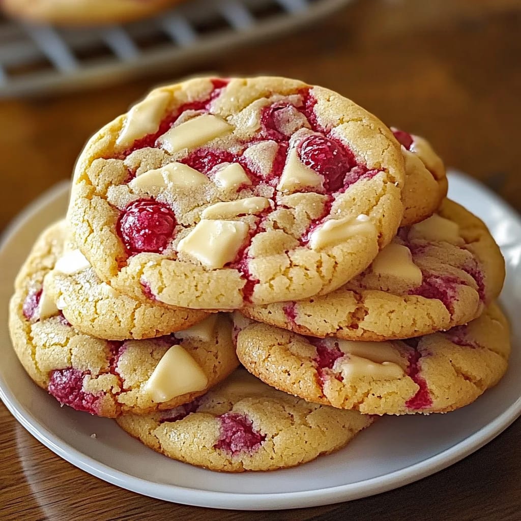 White Chocolate Lemon Raspberry Cookies