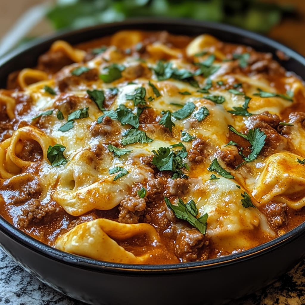 Cheesy Beef Enchiladas Tortellini