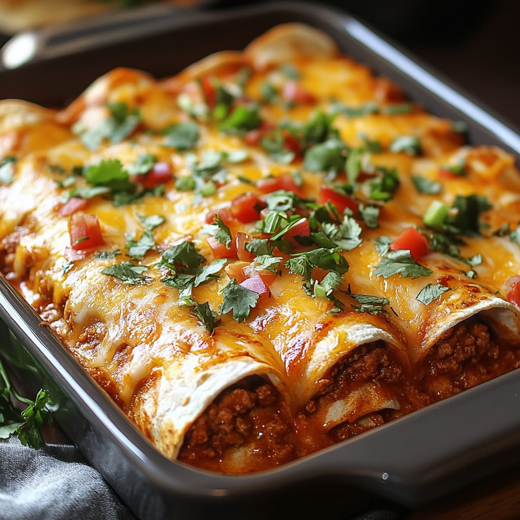 Cheesy Ground Beef Enchiladas