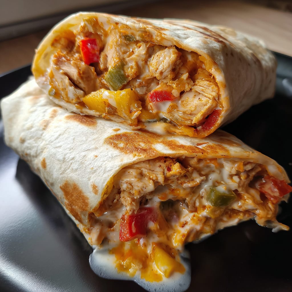 Chicken Bell Pepper Ranch Burritos