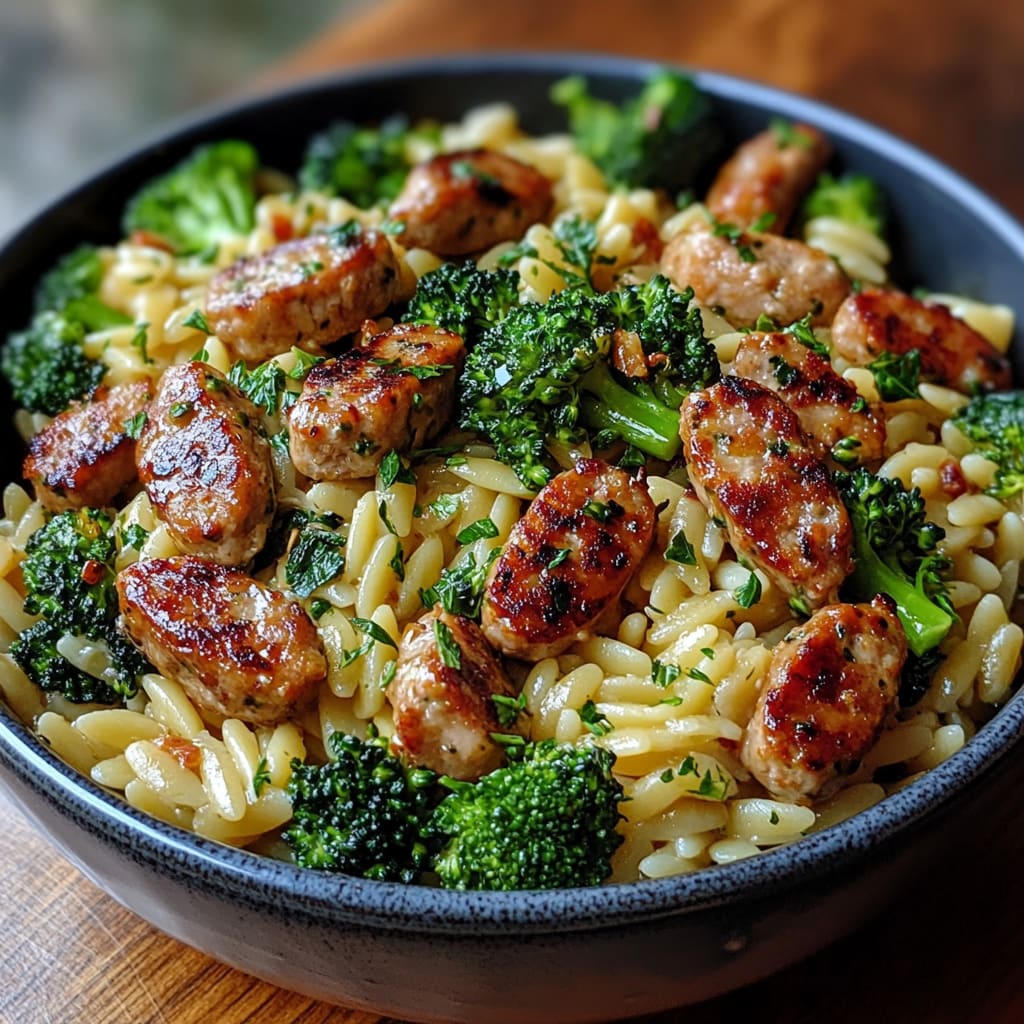 Chicken Sausage and Broccoli Orzo